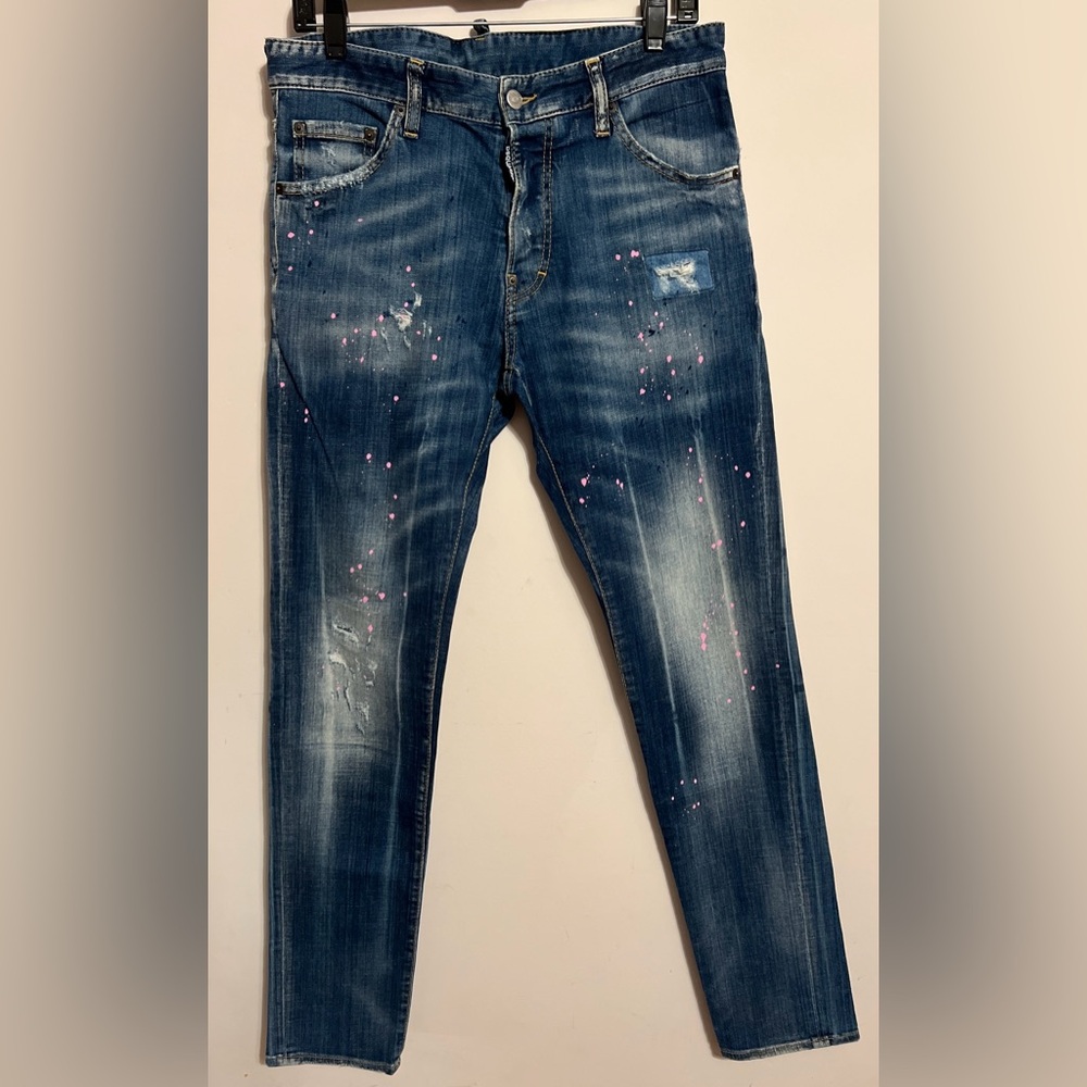 DSQUARED2 Blue Jeans with Yellow Stitching